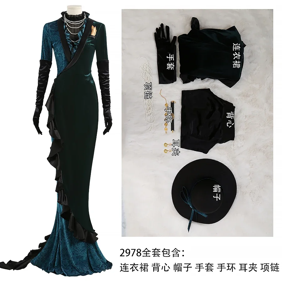 COFUN [مخصص] زي العجائب الملتوي جورجينا ليتش-اليشم وفلويد ليتش أمي بدلة فاخرة أزياء تنكرية للنساء لي