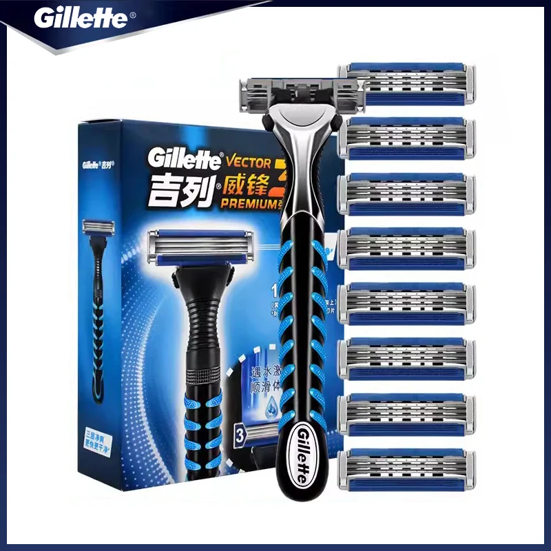 

Gillette Vector 3 Premium Manual Shaving Razor Men's Face Beard Shaving Hair Removal Machine 3 Layer Blades With Replace Refills