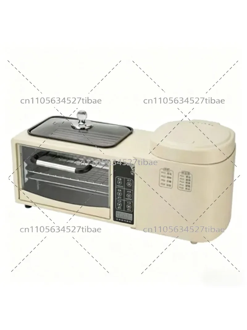 4-in-1 Breakfast Machine Electric Oven Toaster Sandwich Maker, Multifunction Rice Cooker Hot Pot