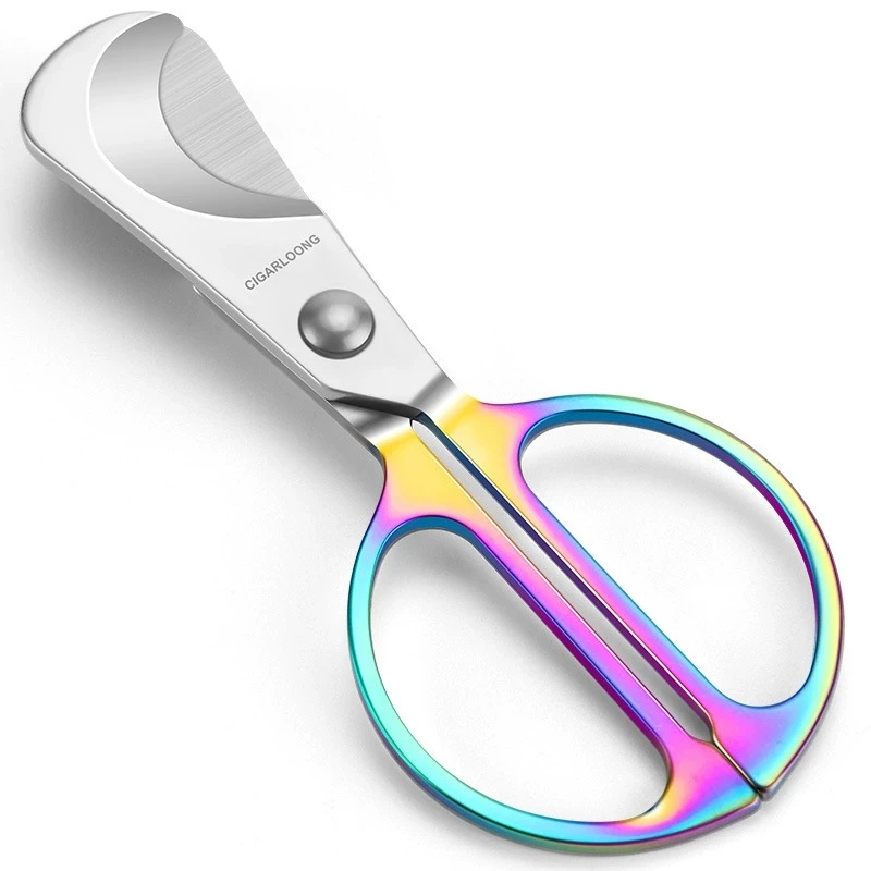 Cortador de charuto afiado de aço inoxidável, suave, resistente ao desgaste, portátil, tesoura de charuto, acessórios para fumar, presente de dia dos pais