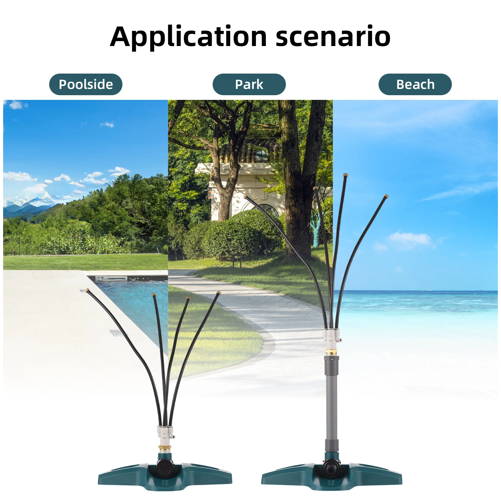 

ZK40 Standing Misters for Outside Patio, Portable Misting Cooling System with 4 Brass Spray Nozzles/26Ft (8M) Misting Line/Riser