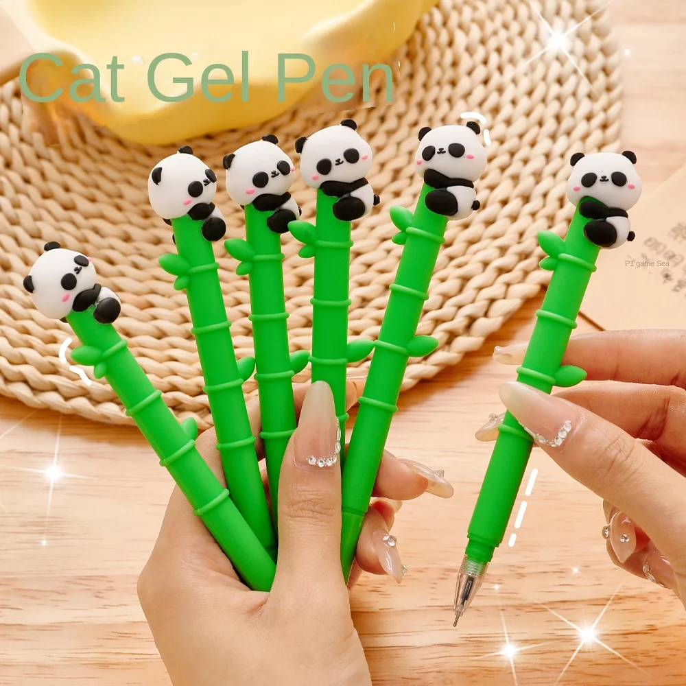 Imagem -03 - Bamboo Neutro Canetas com Cola Macia Bonito Papelaria Aprendizagem Caneta Assinatura Criativa Material Escolar Atacado Panda 24 Pcs