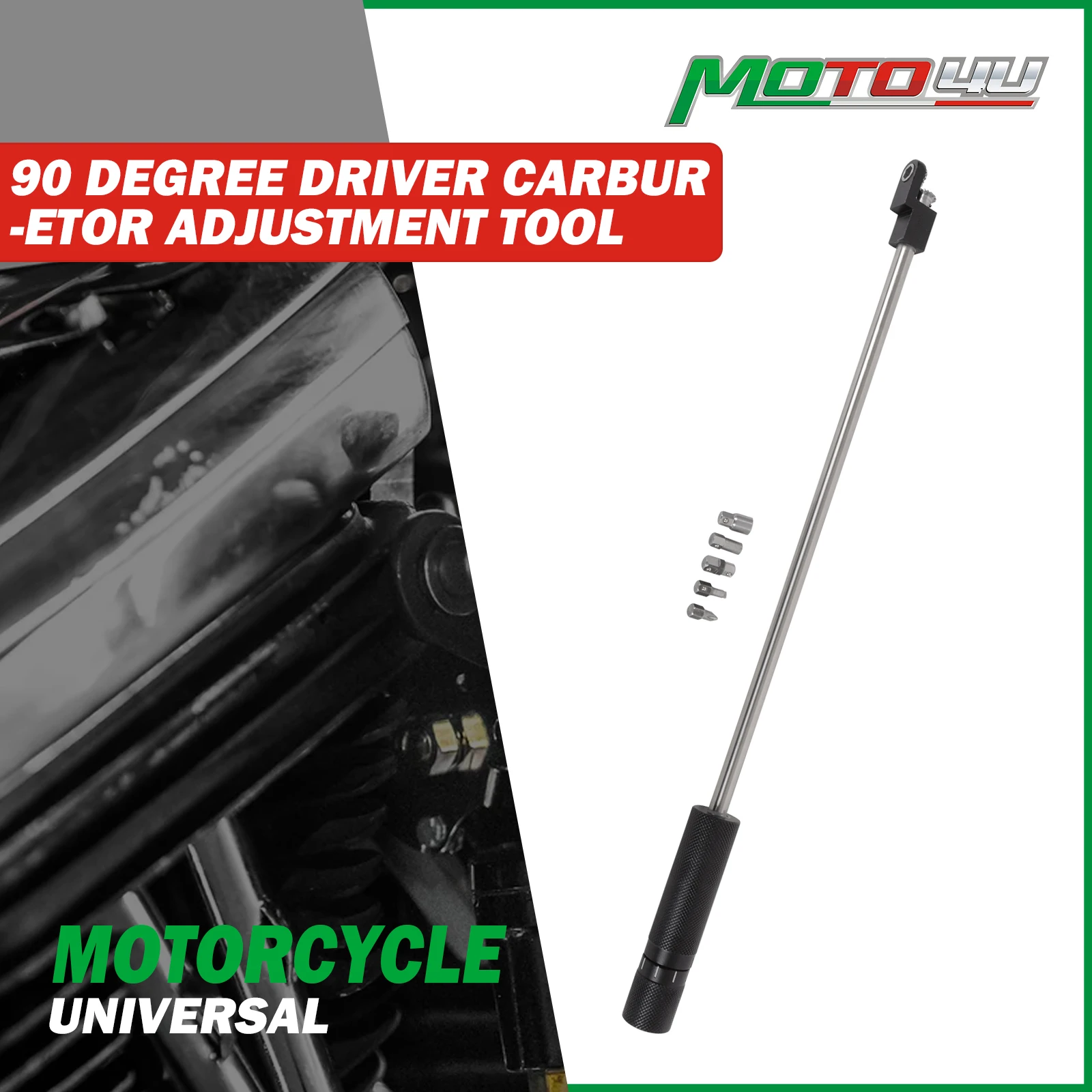 90 degree Hex Driver Carburetor Adjustment Tool For Multi-cylinder Motorcycles With 5pcs Special-Shaped Set Screwdriver Bit