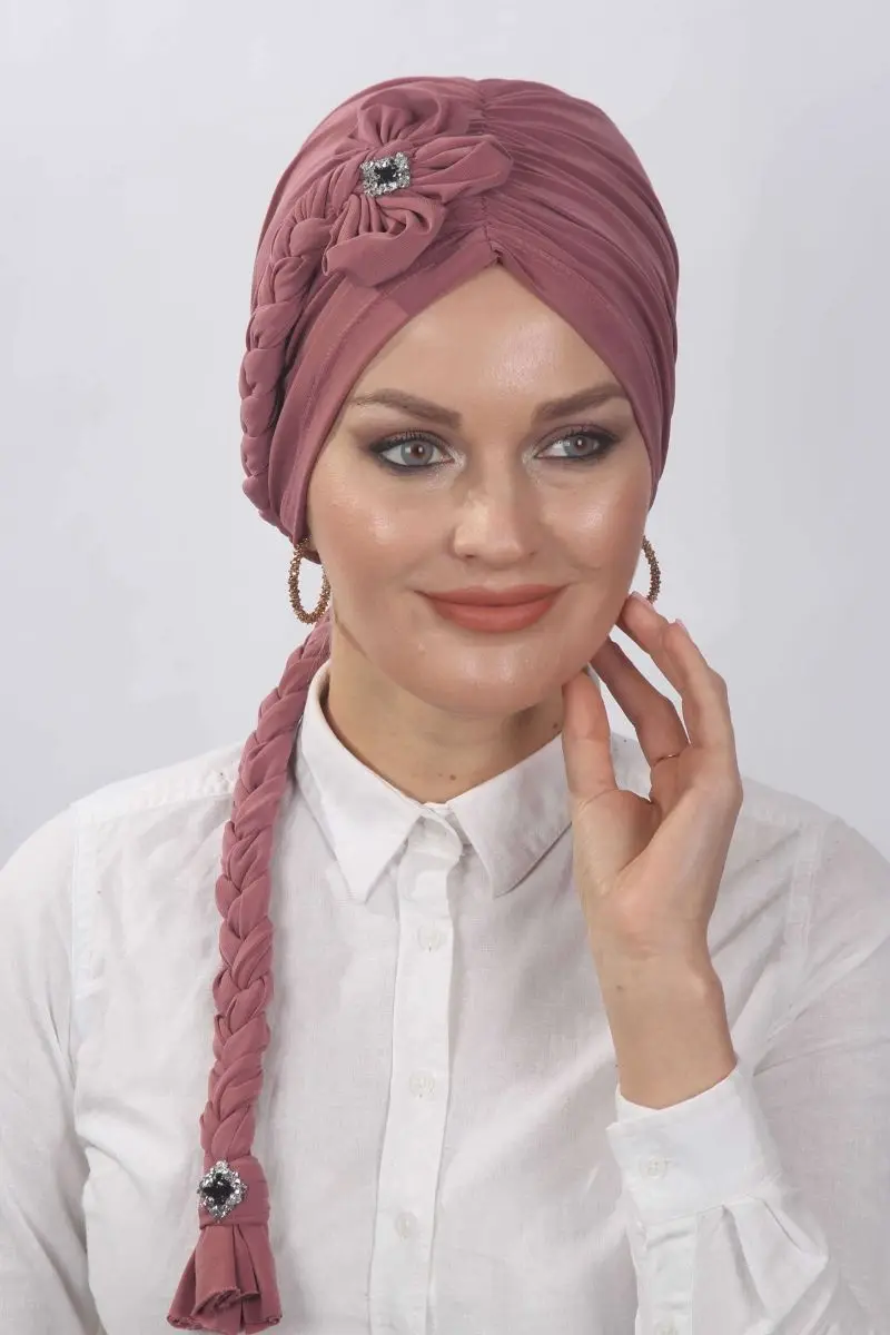 Floral trançado pronto osso rosa seca