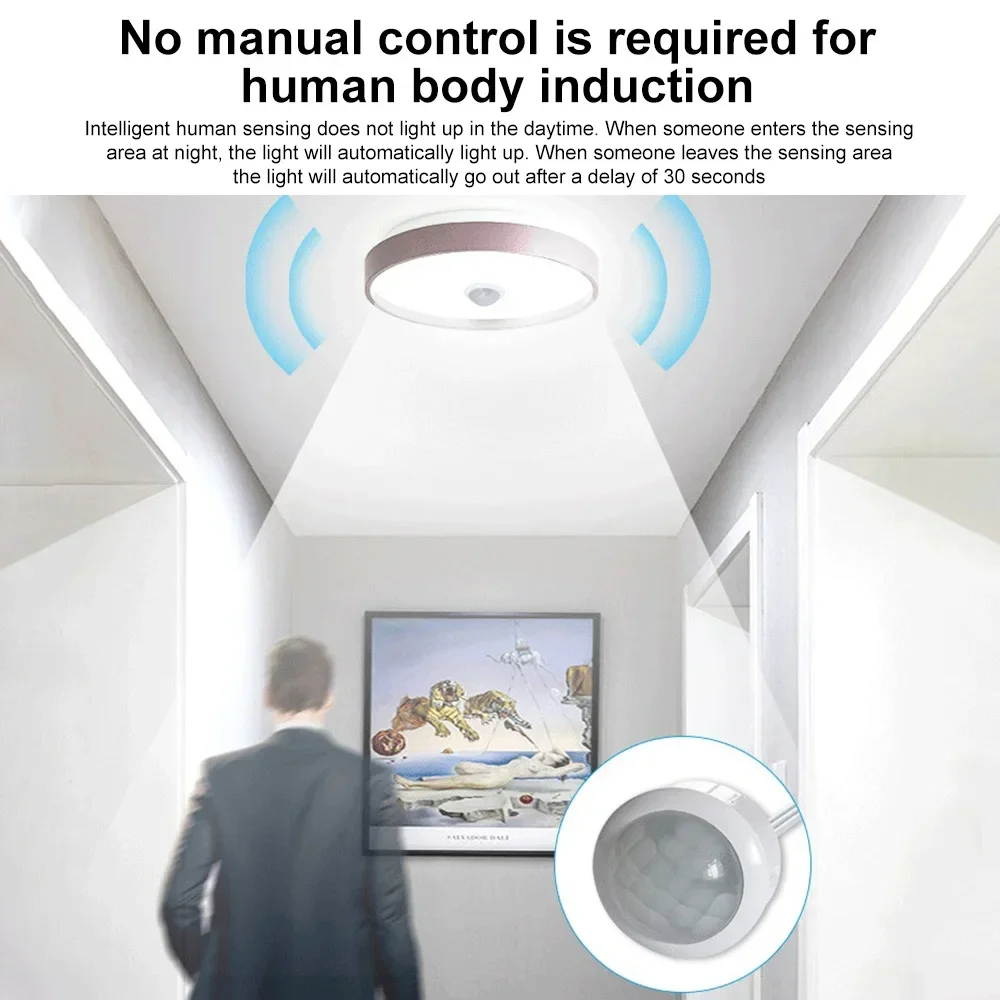 Automatic Sensor Light Switch LED PIR Infrared Motion Sensor Detection Mini LED Sensitive Night Light Indoor Outdoor 1MA DC4-12V