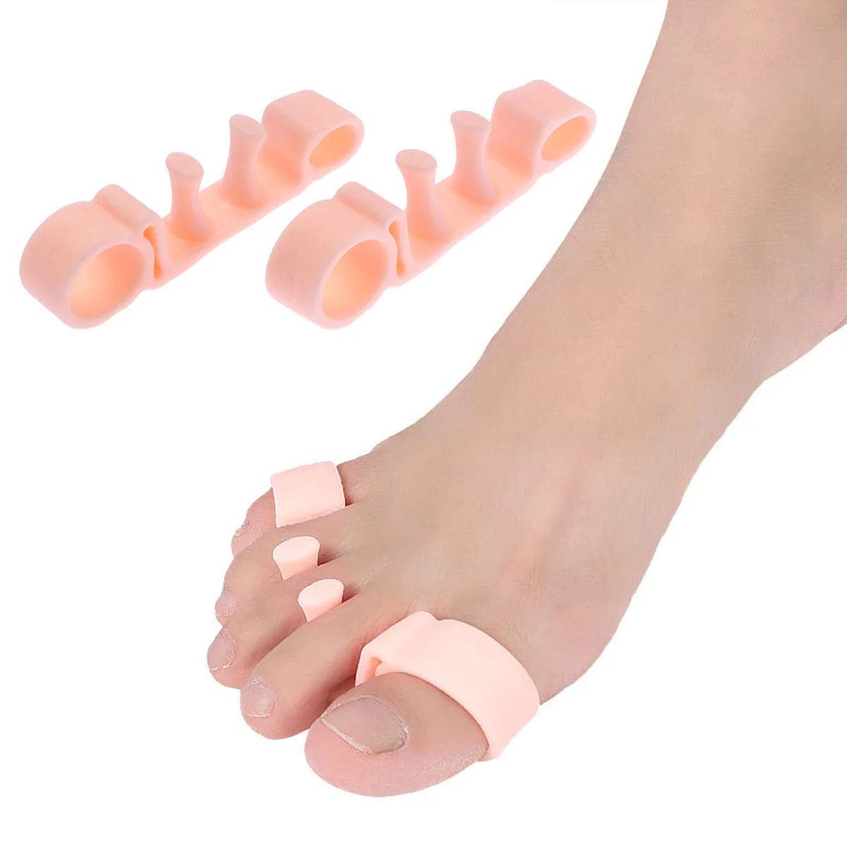 

Toe Corrector Straightener SEBS Gel Separators Bunion Relief Hallux Valgus Foot Care Tool Reusable Washable Promotes Circulation