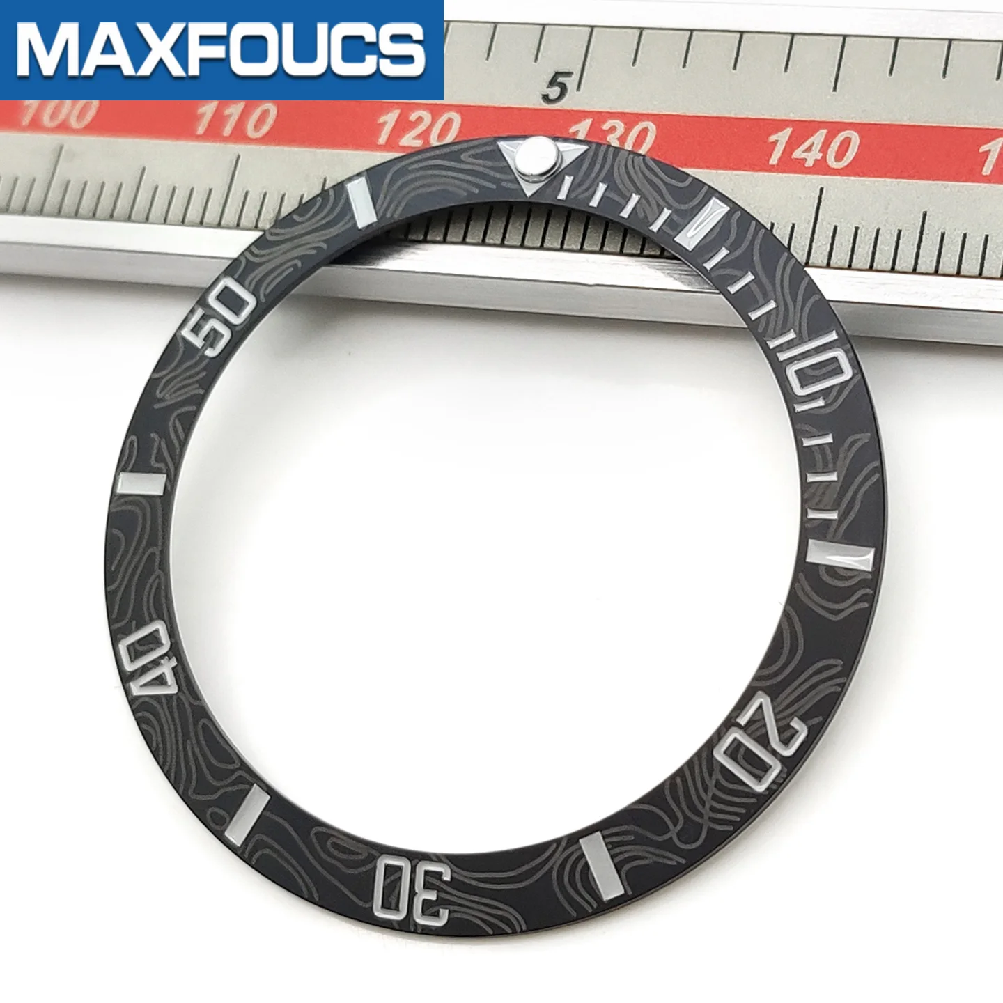 Matte SUB Keramik-Lünetteneinlage mit Kohlefaser-Muster, passend für 31,5x30,5mm Kristall-Uhrenteile – Detail 15