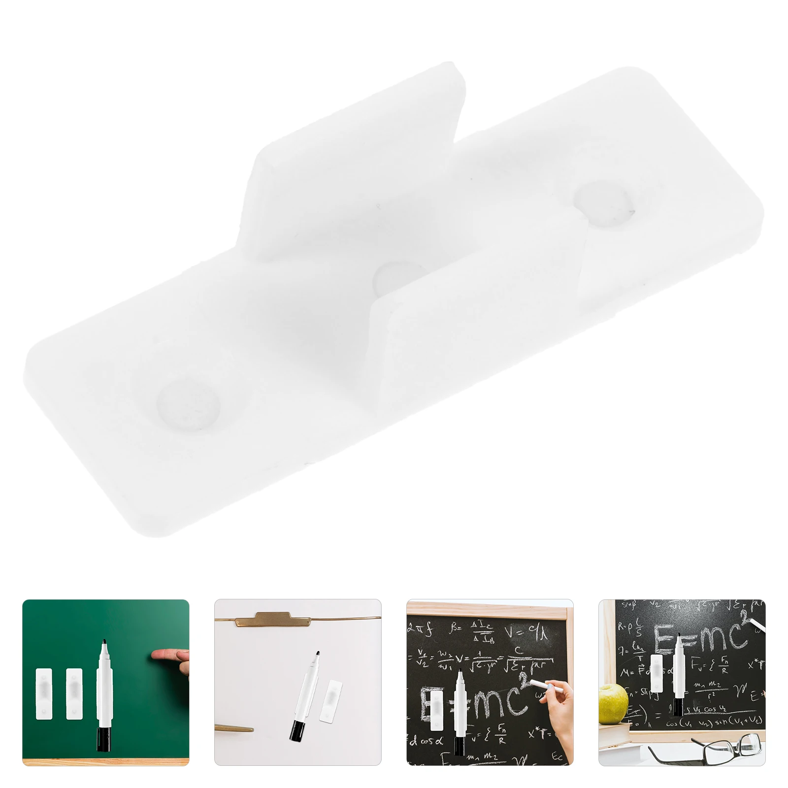 

20 Pcs Pen Holder Drawing Board Clips Double Pencil Plastic Accessories Student White Marker Holders Adhesive