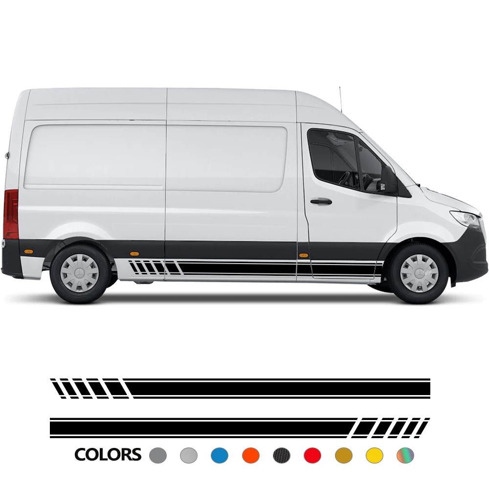 Mercedes Benz Sprinter W903 W906 W907 Автомобильные Наклейки - Пвх Дверная Линия Талии Графика Diy Автонаклейки Для Автодомов...