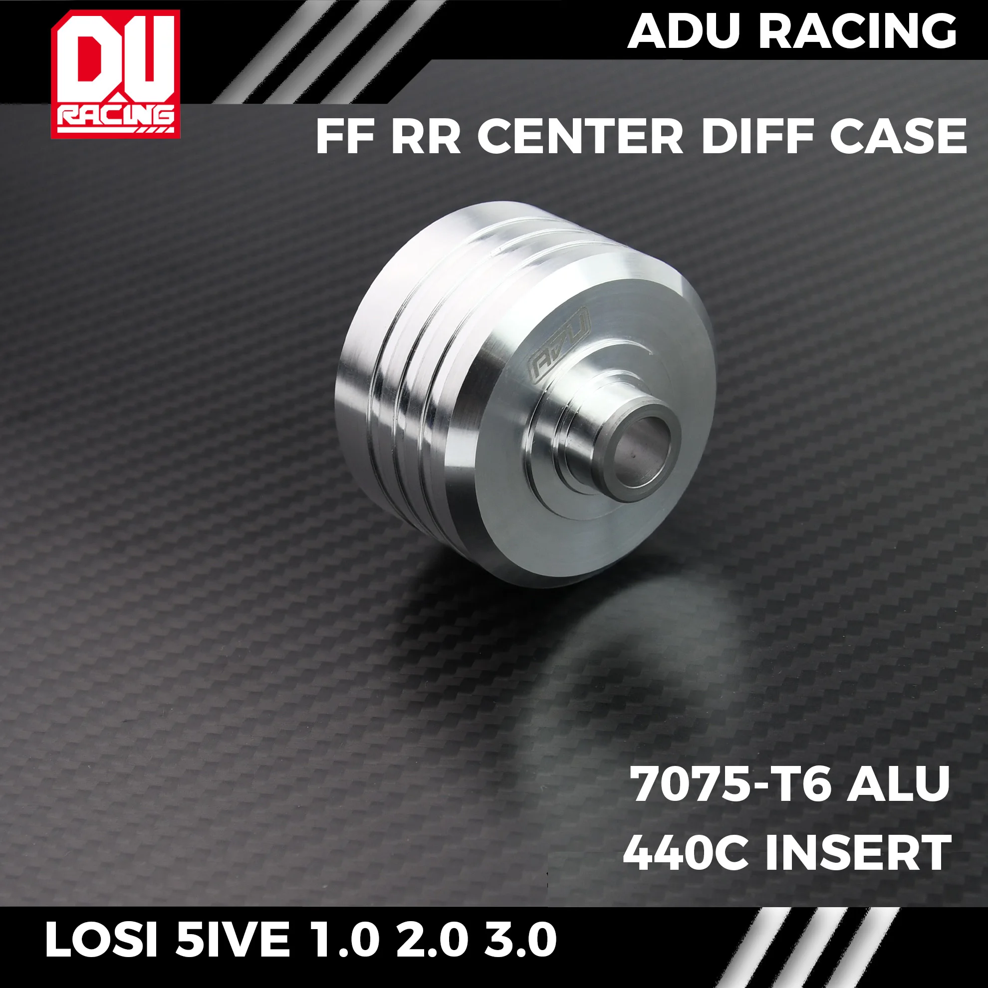 Корпус дифференциала ADU RACING из алюминия 7075-T6 с вставкой из стали 440C для LOSI ALL 5IVE 2.0 3.0 LOS-3645