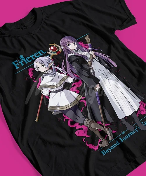 T-shirt Anime pour Sousou No Frieren, Amigas et Maestra Fern