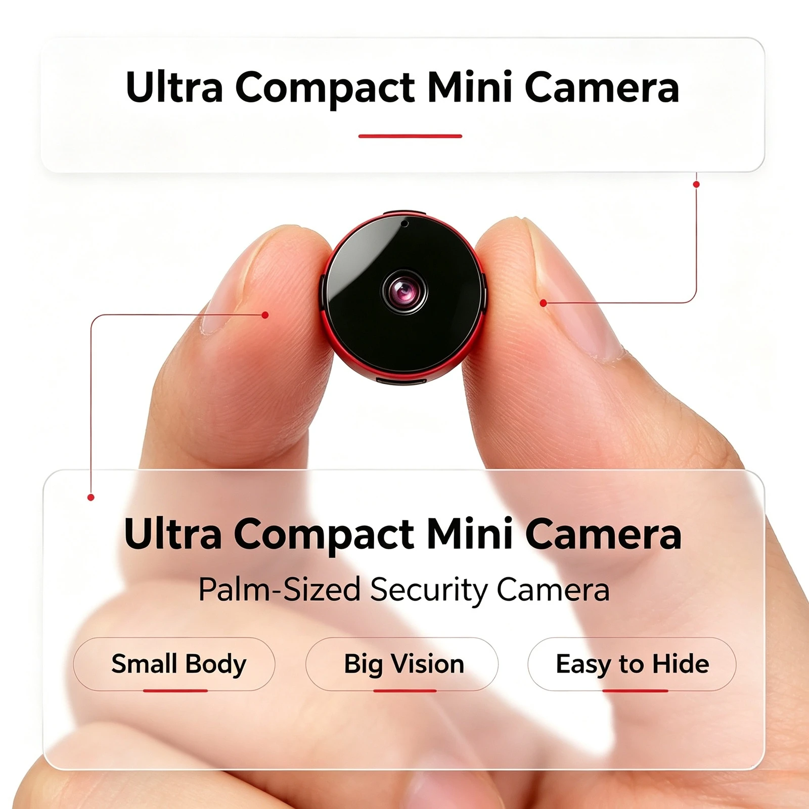 V11  HD Mini Wireless Home Surveillance Camera, Remote View Motion Detection Auto Recording, Day & Night Full Scene Monitoring Wide Angle, Indoor Small Smart Security Portable Camera
