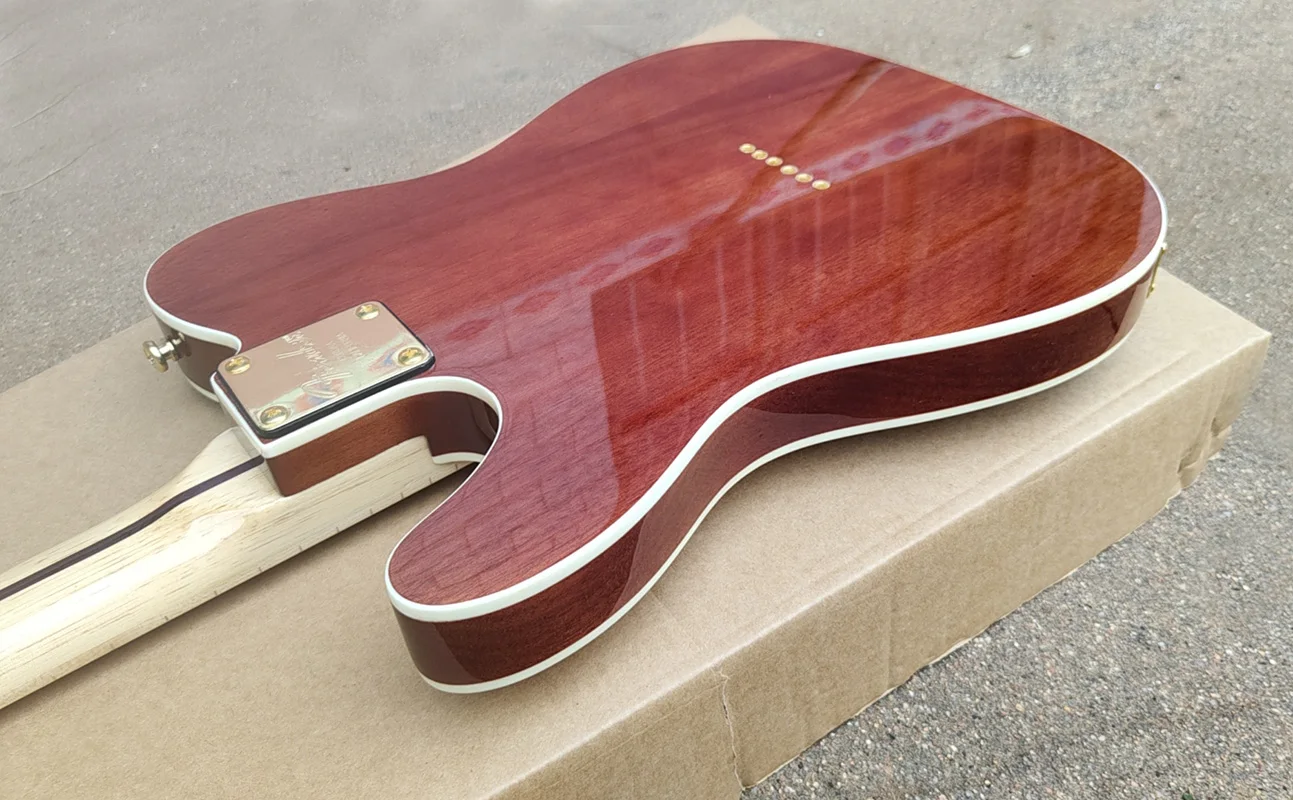 High quality electric guitar, gradually fading,Maple fingerboard， in stock, can be shipped quickly