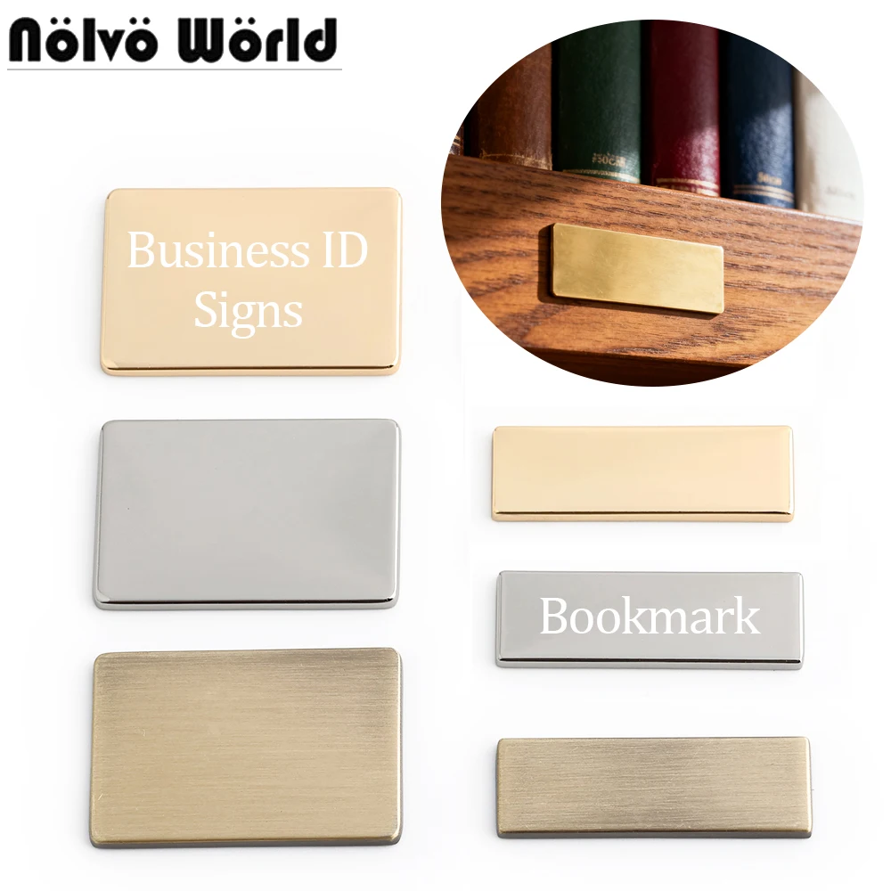 50/100/150PCS Brush antique Metal Tag Label Fix With Glue For Mail Box Door Bags Laser Text Logo Business ID Plate Name Plaques
