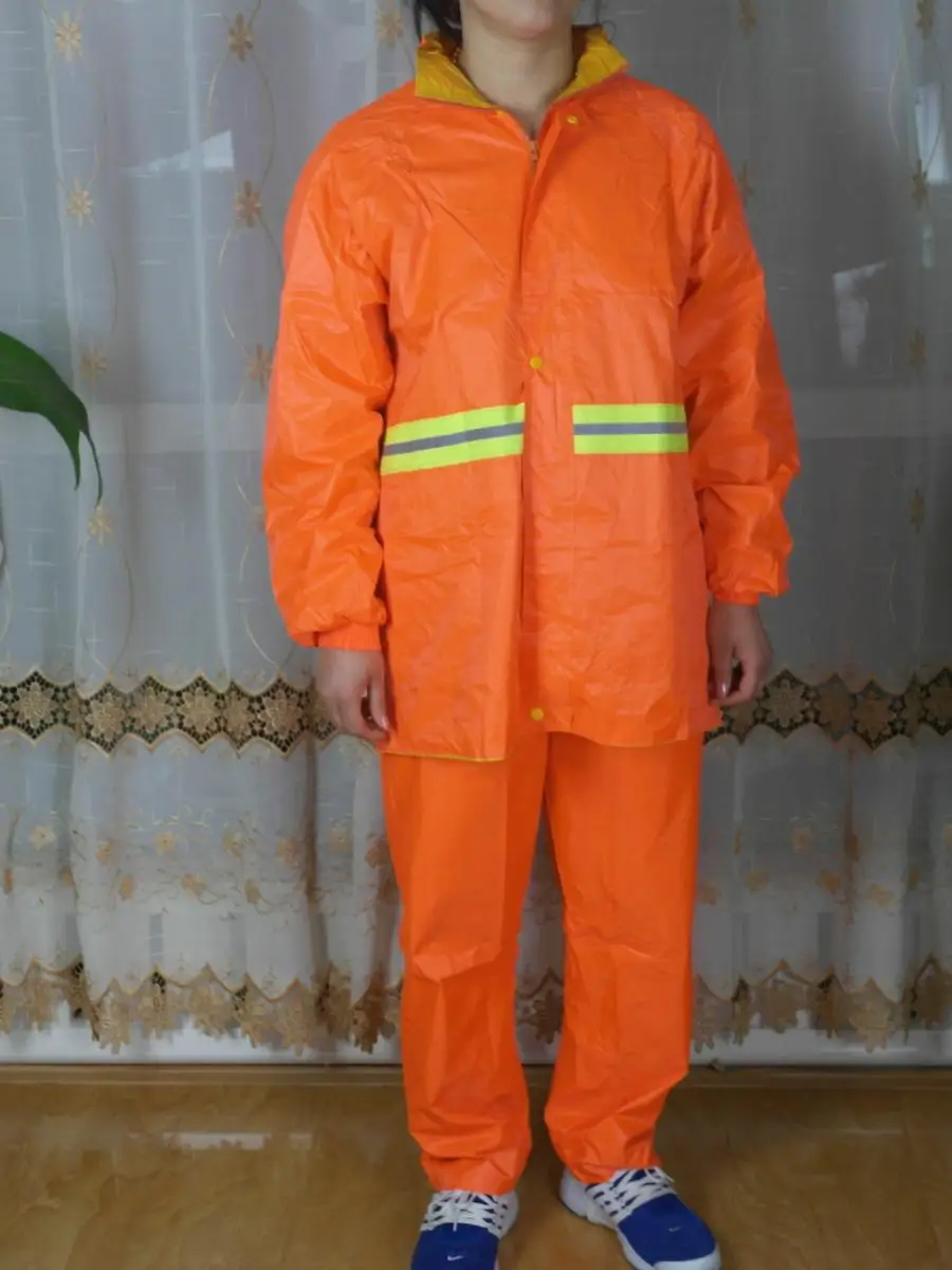 

Комплект утолщенных двухслойных светоотражающих дождевиков повышенной видимости для рабочей формы, с раздельным дизайном для инспекционной службы