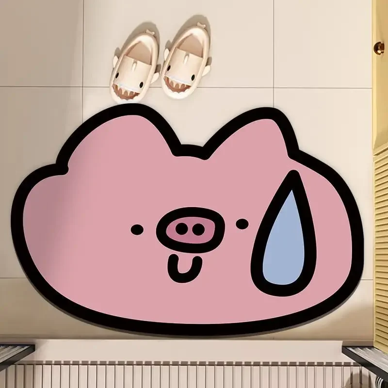 

Cartoon diatom bathroom absorbent floor mat, non-slip quick-drying toilet at the door of the bathroom, foot mat, toilet carpet