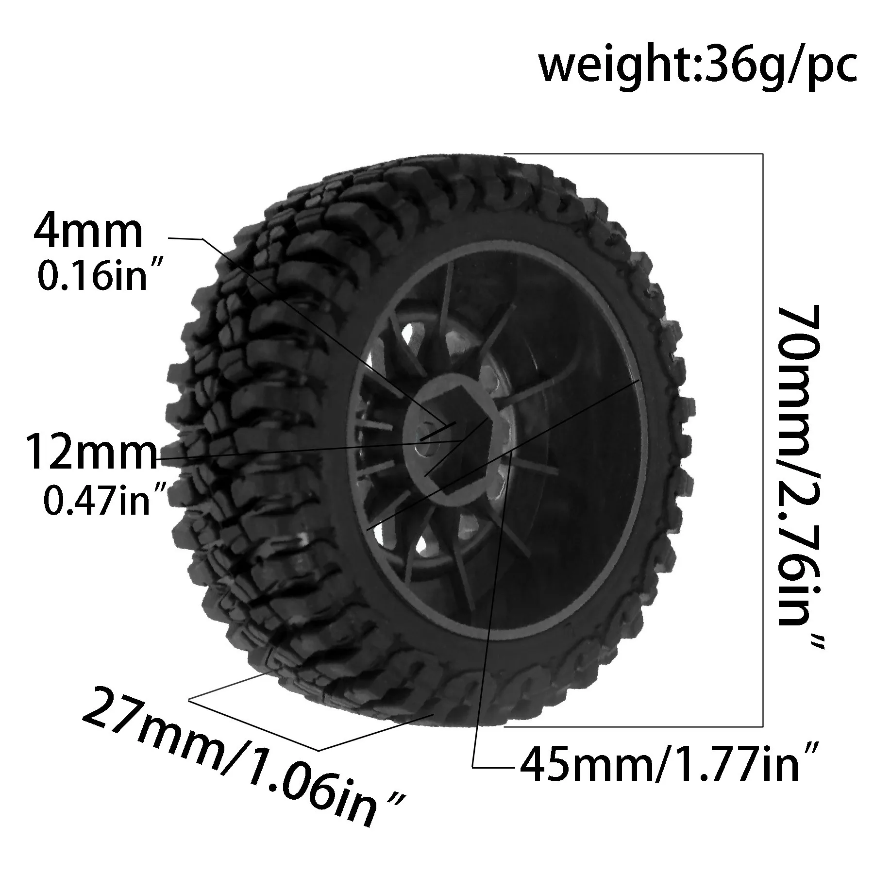 Racing Truck Tires Rubber Tyres 12mm Hex for 1/14 1/16 RC Car ARRMA MOJAVE HPI HSP Tamiya MJX 14211 HBX 3100a Q130c SCY Wltoys