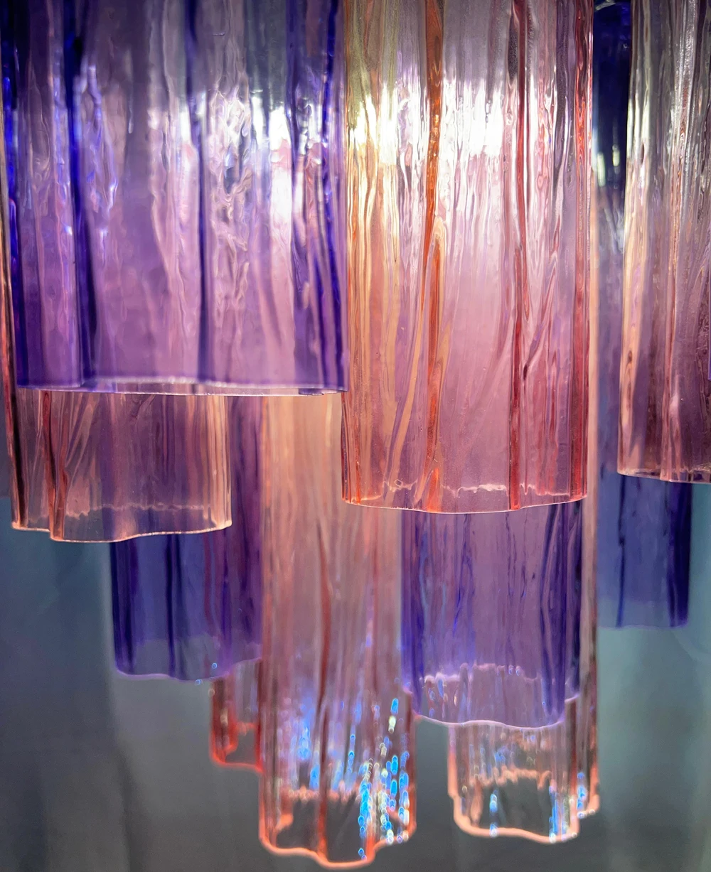 الخزامى الملاك 2025 العصرية الزجاج الفن LED أضواء الثريا مصابيح معلقة بريق تعليق الإنارة امبين لغرفة نوم بهو