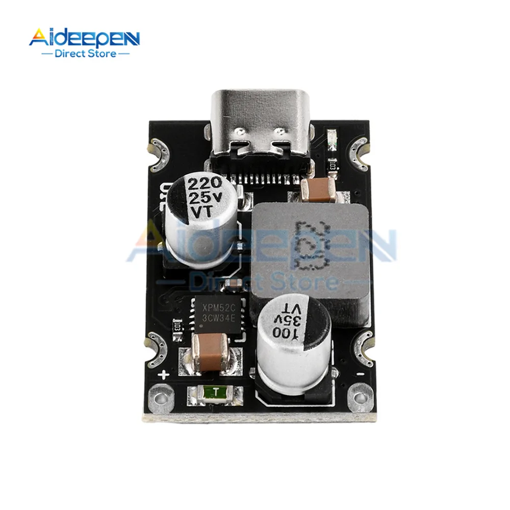 Módulo de carregamento rápido PD65W Tipo-C Interface USB suporta PD3.1 QC3.0 SCP PPS Carregador rápido 5V 9V 12V 20V 3.25A DC5521 DC5525