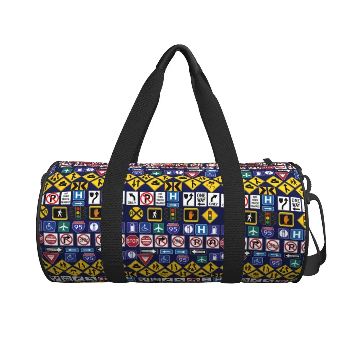 

Road Signs, Regulations Signs Large Duffle Gym Bag Waterproof Duffle Travel Bags Handbags Fitness bag