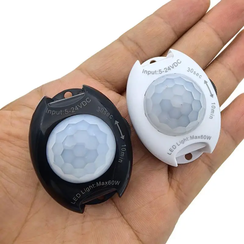 DC自動動作検知器、モーションセンサーライトスイッチ、ON OFF LEDストリップライト、PIRモーションセンサースイッチ、5V-24V、1セット