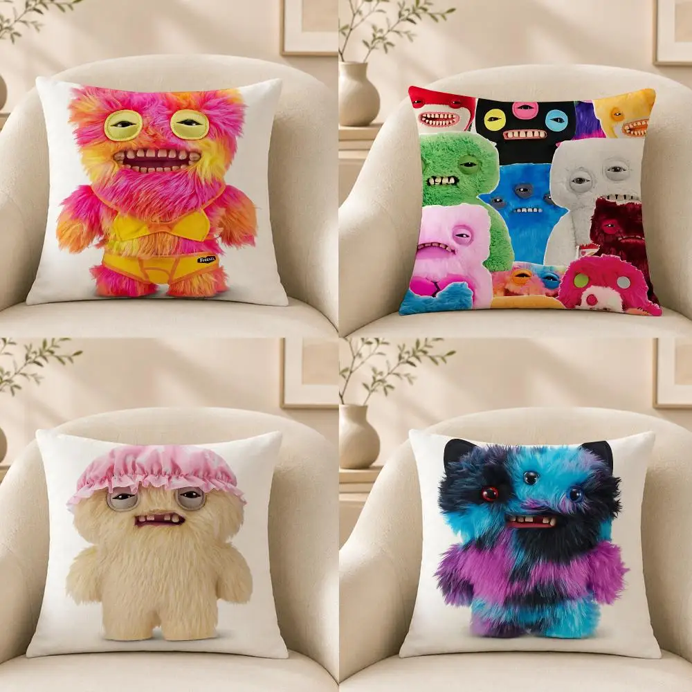Toy F-Fuggler Cushion Cover Short‑plush Cushion Cover,Breathable,Skin‑friendly,Washable,room Sofa Decor Gift