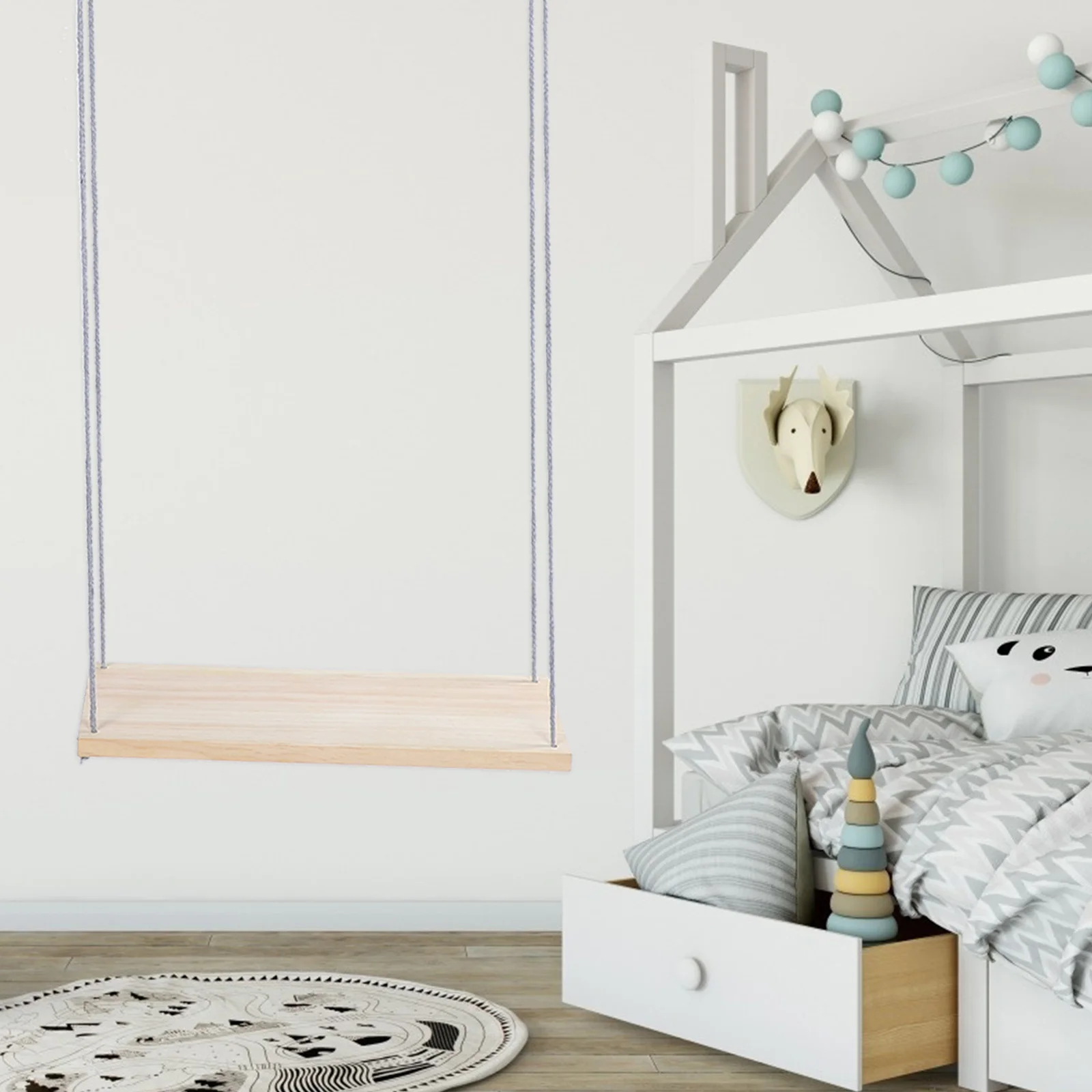 

Wall Hanging Shelf Wooden Storage Rack Multifunctional Decorative Organizer for Home Coffee Shop Display Use Wood Hanging Shelf