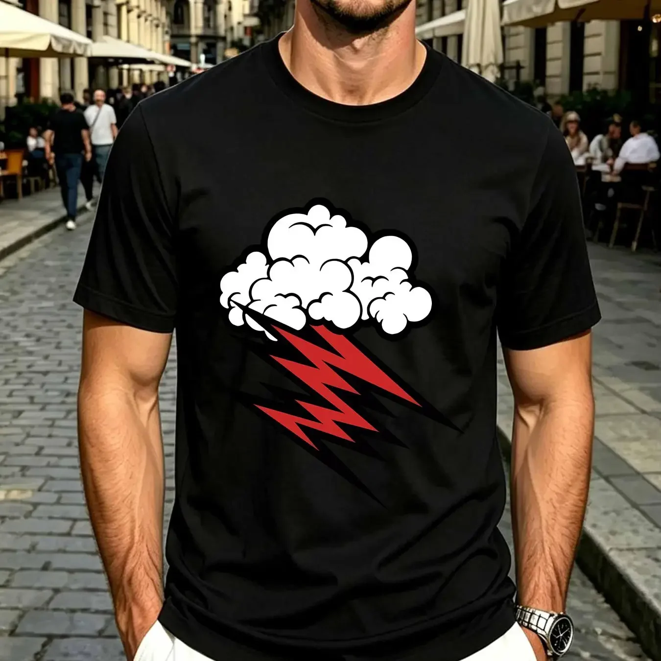 washed T Shirt The Hellacopters Grace Cloud Red OFFICIAL vintage Washed Slightly streetwear Versatile Stretched Casual