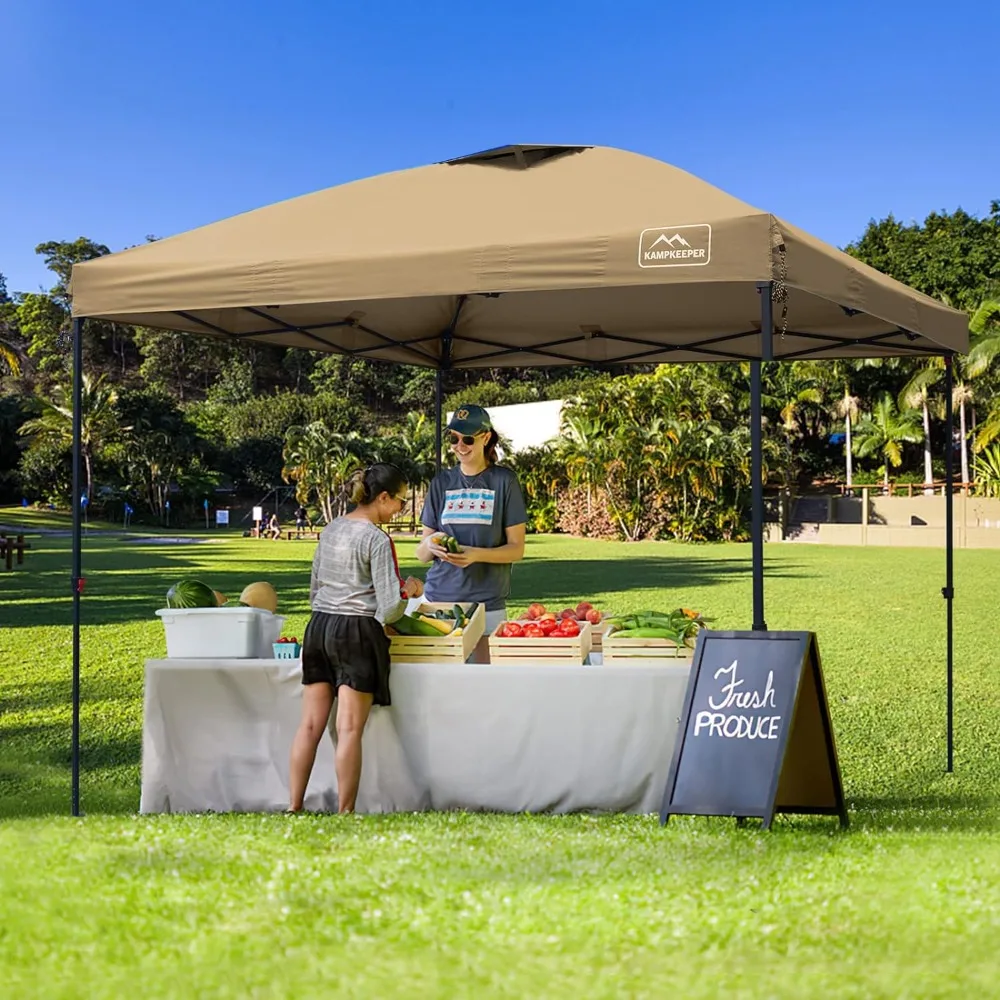 

Pop-up-Canopy-Tent, 3 Adjustable Height with Wheeled Carrying Bag, 4 Ropes and 4 Stakes, (Khaki)