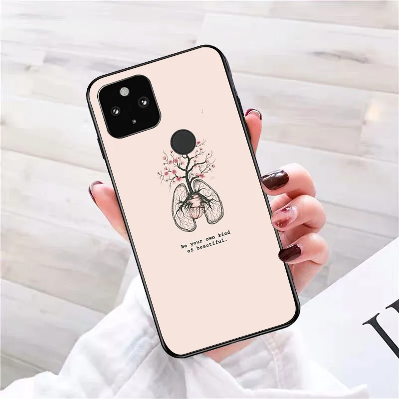 Art Aesthetic Flower Word Quotes Phone Case for Google Pixel 7a 8 7 Pro 6A 6 Pro 8A 5A 4A 3A Pixel 5 6 4 3 XL 3A XL