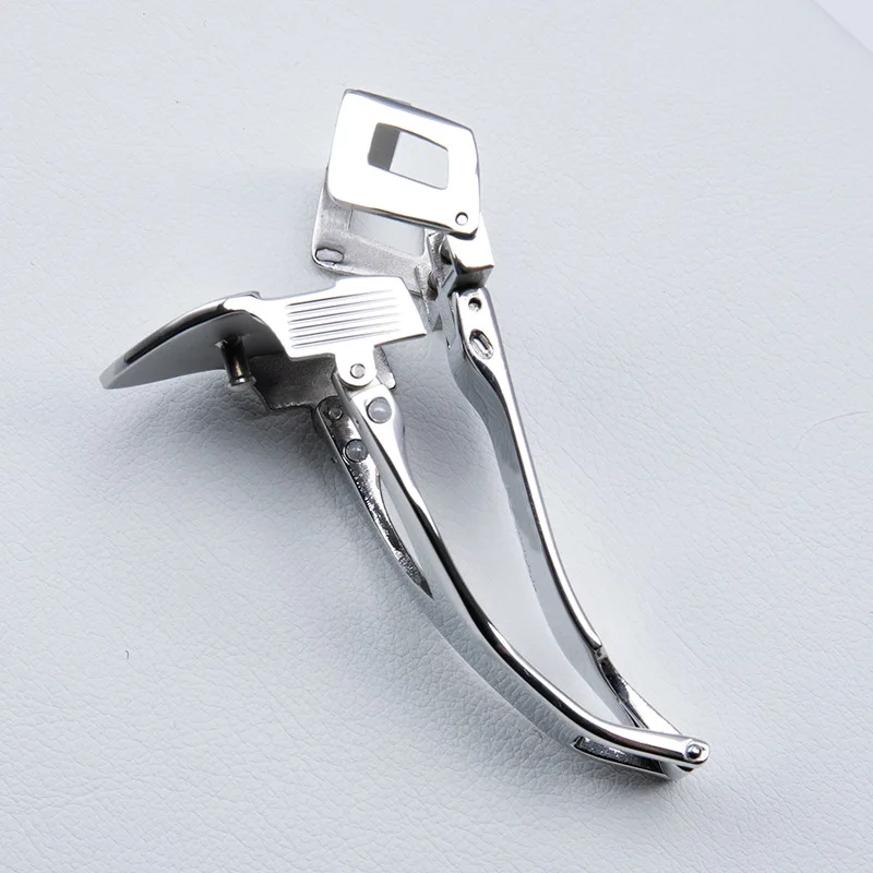 316L Stainless Steel 18mm Deployant Clasp Watch Buckle For Tudor Strap Leather Rubber Band Replacement Silver Fold Buckle