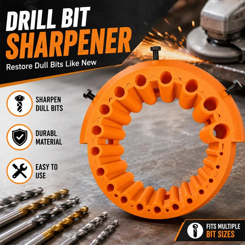 1 PCSMulti-functional Drill Bit Sharpening and Grinding Tool Standard 115 and 125 Angle Grinder Design 20 Different Guide Holes
