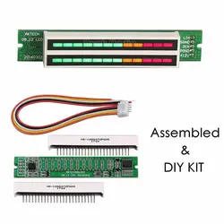 Mini Double Dual 12-bit LED Music Level Indicator Module Adjustable Light Speed VU Meter Stereo Amplifier Board with AGC Mode