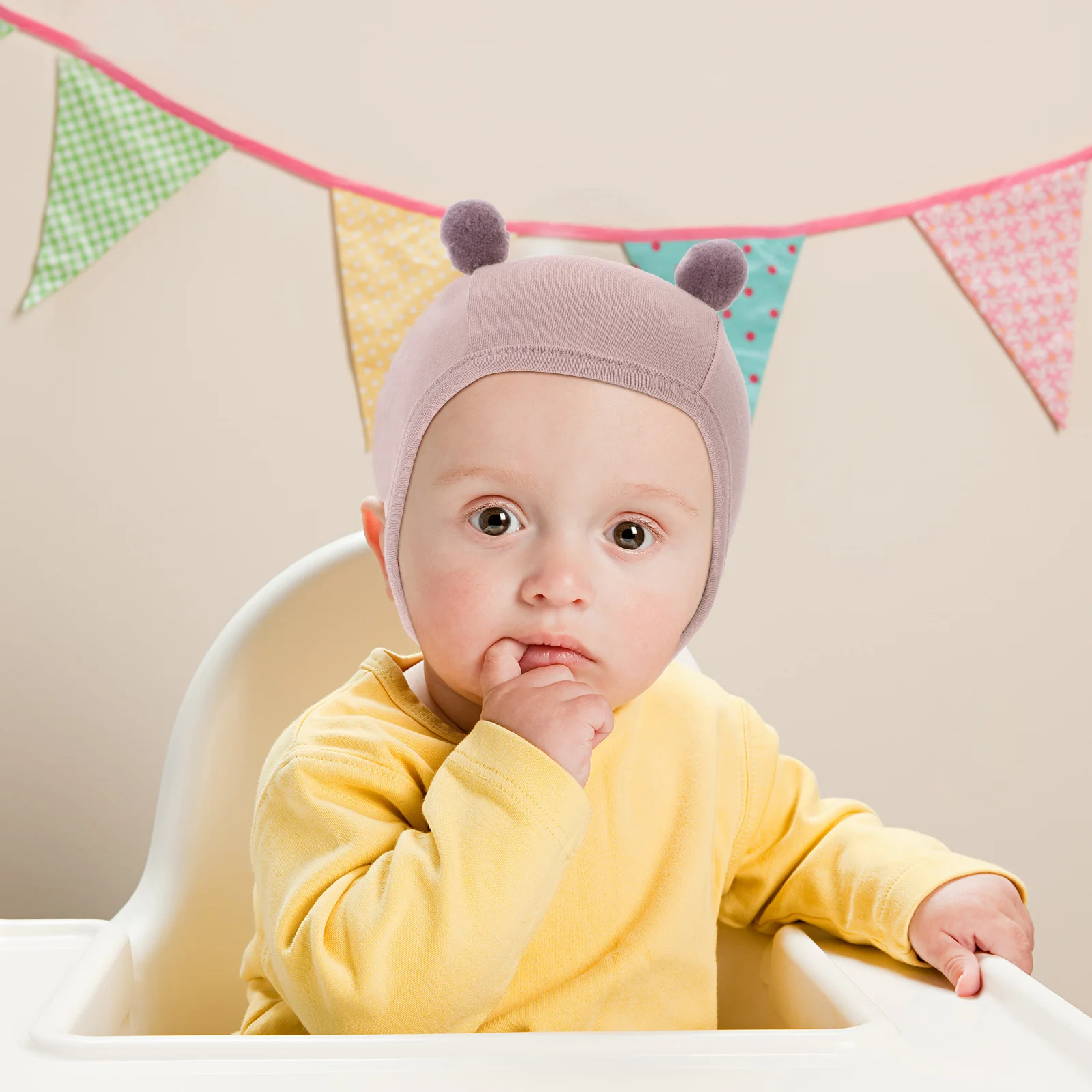 

2Pcs Newborn Tie Baby Hats Cotton Infant Cap Adjustable Warm Headwear for Spring Autumn Winter Newborn Baby Caps