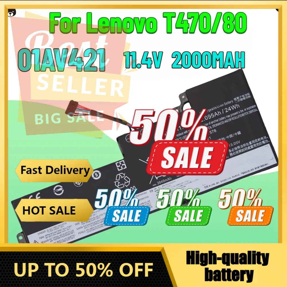 

【Быстрая доставка】Новый аккумулятор для ноутбука C01AV421 для Lenovo ThinkPad T470 T480 A475 A485 TP25 01AV419 01AV489 01AV420 SB10K97576