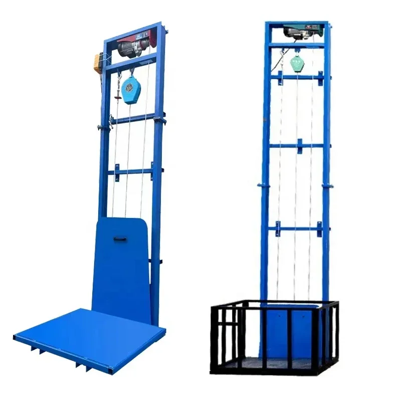 Hydraulic freight elevator, small household warehouse, guide rail, monorail lifting platform, electric hoist
