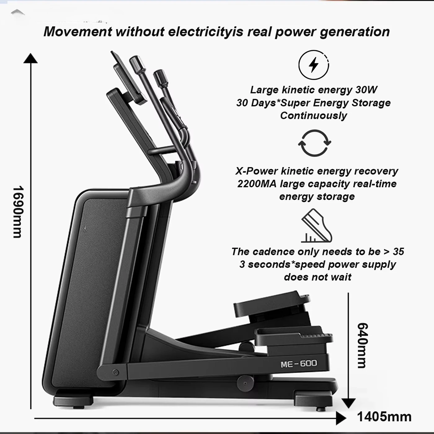 Exercise Cross Trainer Fitness Equipment Multi-function Stepper with Magnetic Braking System Manual Elliptical Machine