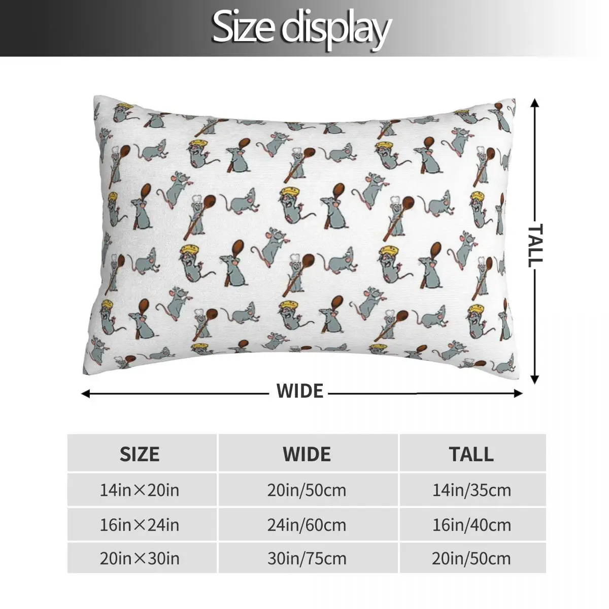 Remy Ratatouille Pack Rectangle Pillowcase Cushion Cover Decor Bedroom Bed Home Comfort Throw Pillow
