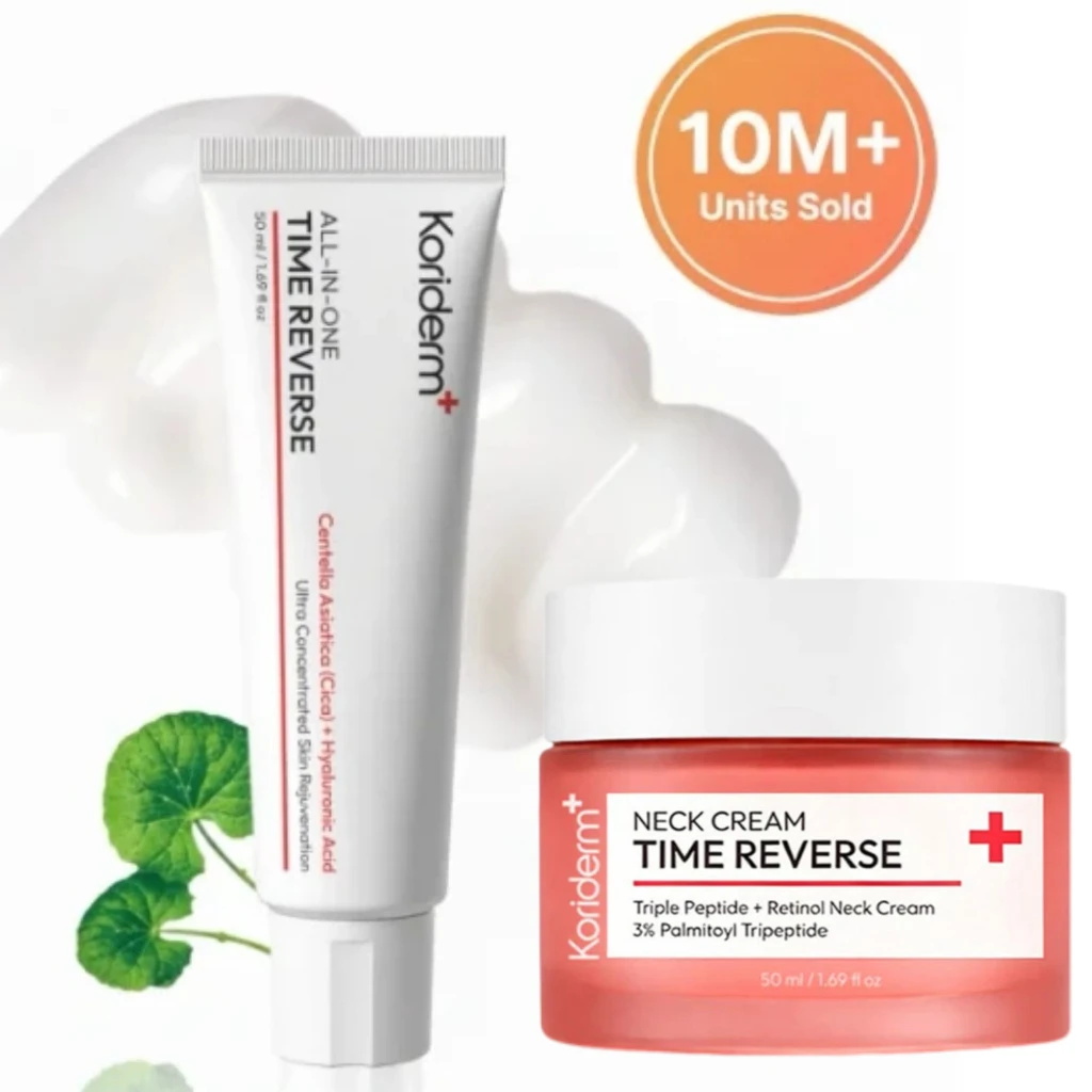 50ml Koriderm+Korean Brand Facial Care Set Time Reversal All-in-One Cream NECK CREAM TIME REVERSE Triple Peptide Retinol Cream