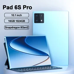 Pad originale 6S Pro Tablet 10.1 pollici Android 14 Snapdragon 8 gen2 Global 16GB + 1024GB 10000mah 5G Dual SIM WIFI HD a schermo intero