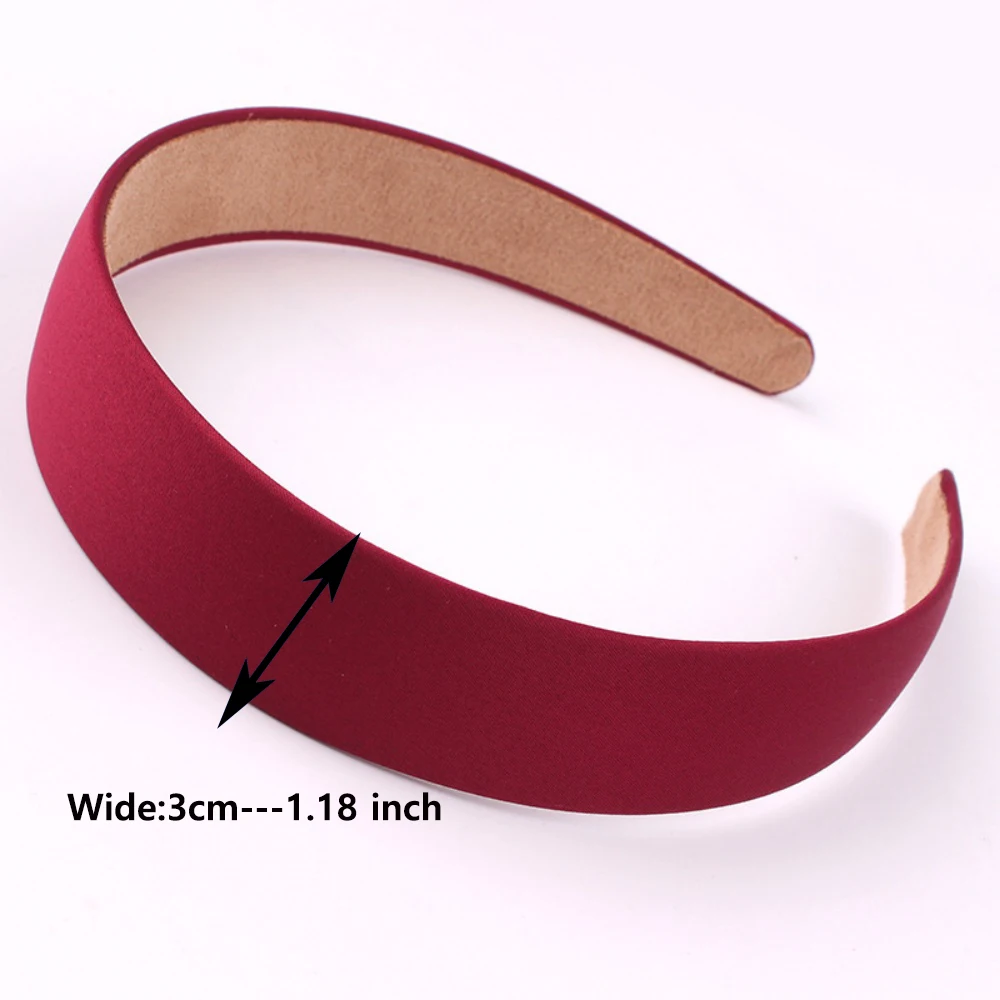 Feste breite Haarbänder für Frauen und Mädchen, Satin-Haarbänder, modisches Stirnband, Haarband für koreanisches Haar-Accessoire, Geschenk – Detail 8