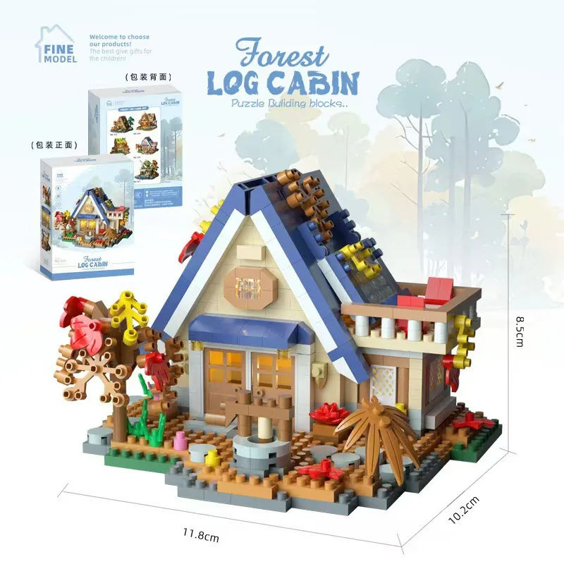 Kreative Holzhaus Szene Puzzle Bausteine Geeignet Für Jungen Und Mädchen kinder Spielzeug Desktop Ornamente Urlaub Geschenke