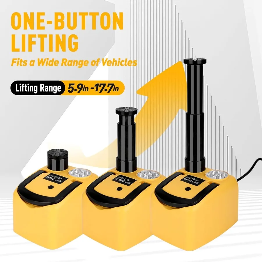 رافعة سيارة كهربائية 5 طن 12 فولت رافعة هيدروليكية مع ضوء LED لشاحنة سيارات الدفع الرباعي سيدان نطاق الرفع 6.117.7 بوصة مثالية لسهولة Ti #3