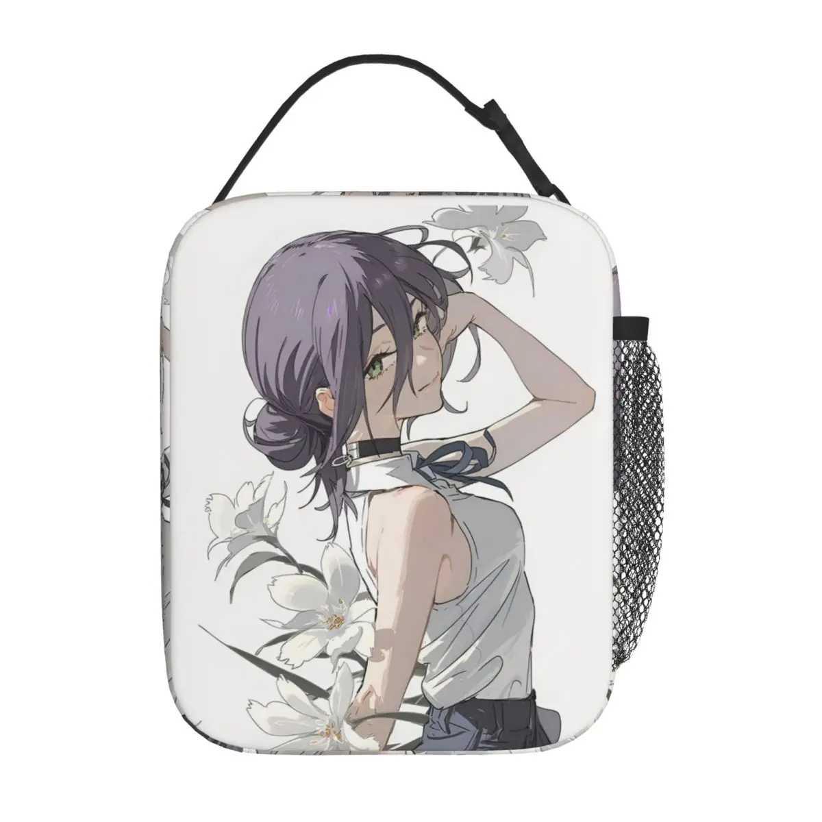 Chainsaw Man Reze Insulated Lunch Bags High Capacity Anime Meal Container Thermal Bag Tote Lunch Box Office Food Storage Bags