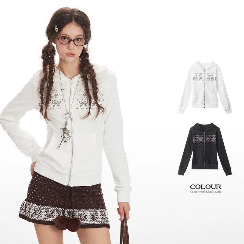 

HeyHenry, осенняя облегающая женская толстовка с капюшоном на молнии, базовый слой, кардиган, одинаковое внутреннее пальто с принтом в американском стиле