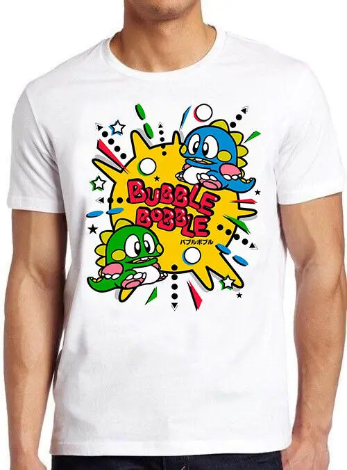 Bubble Bobble T Shirt Funny Gaming 80s Gamer Nerd Game Cool Gift Tee M468High Quality 100%Cotton Short Sleeve