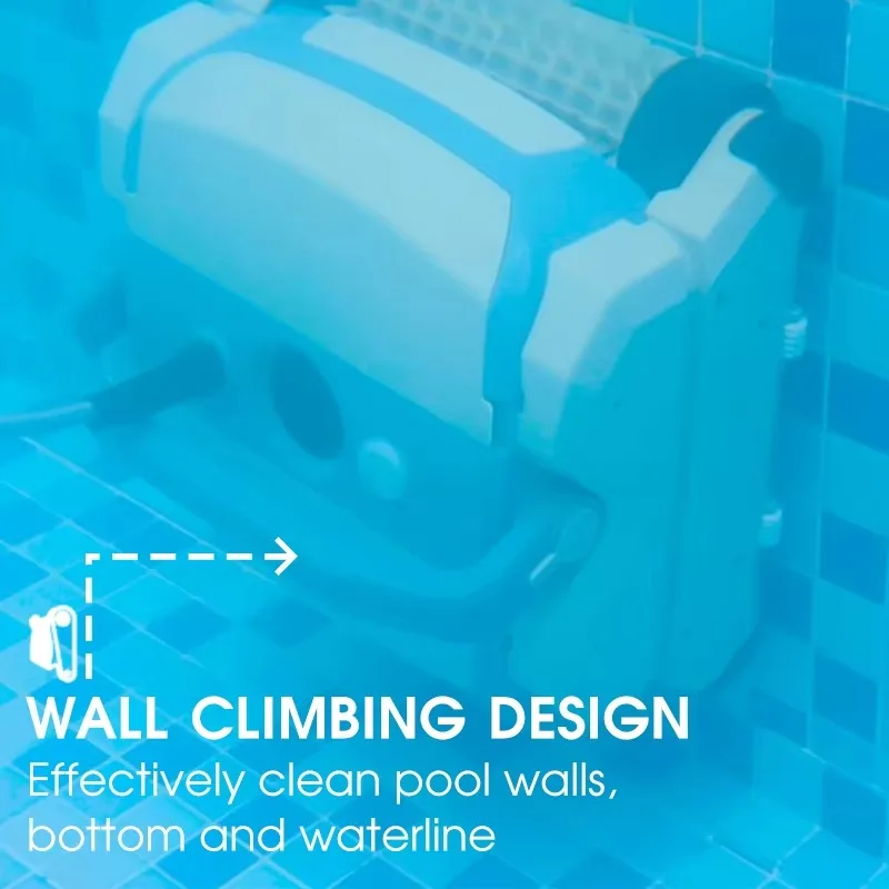 منظف روبوت حمام السباحة، مكنسة كهربائية روبوتية أوتوماتيكية لاسلكية، ملحقات تسلق الجدار لحمام السباحة الداخلي #3