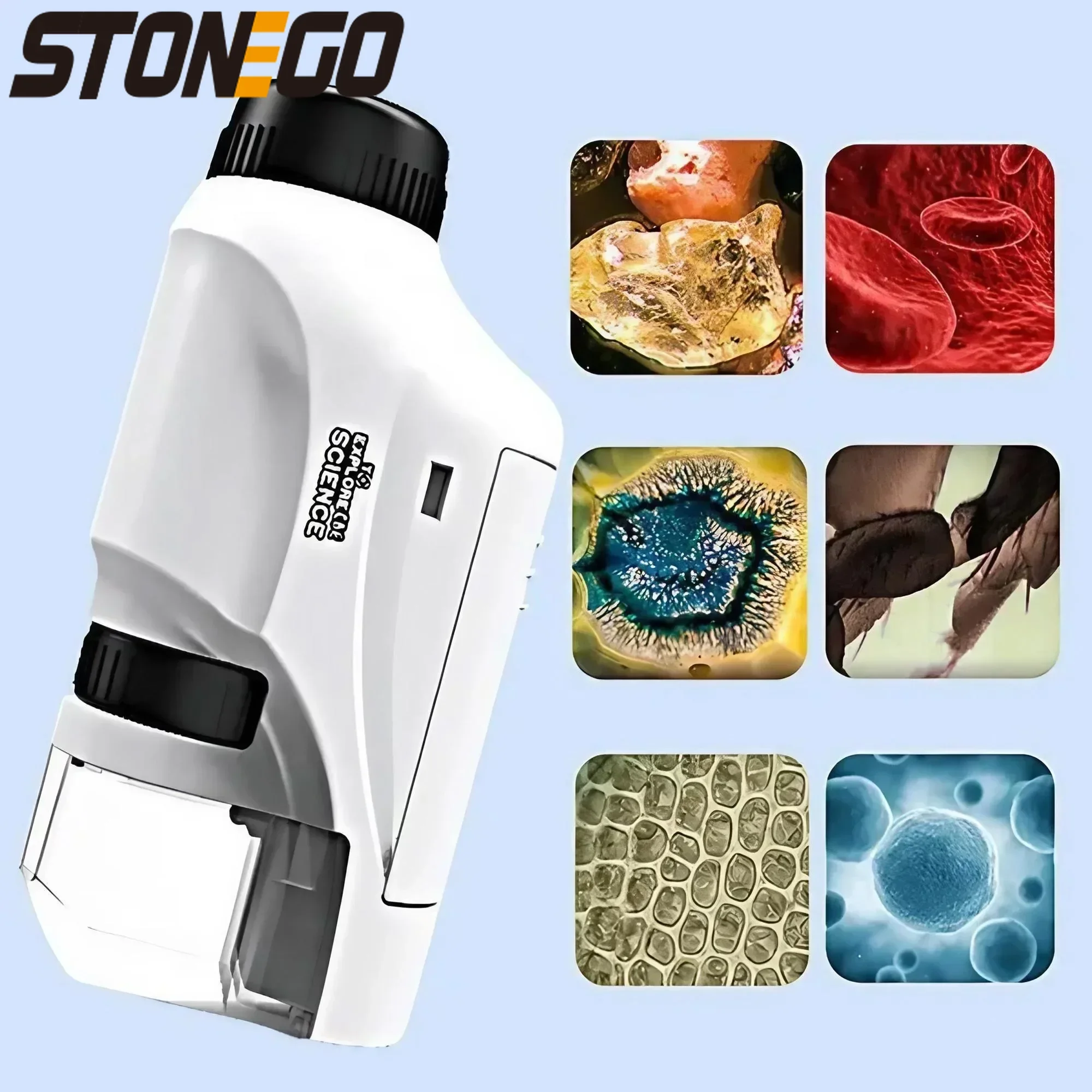 Portable Handheld Microscope 60X to 100X Magnification for Scientific Observation Perfect for Experiments and Field Research