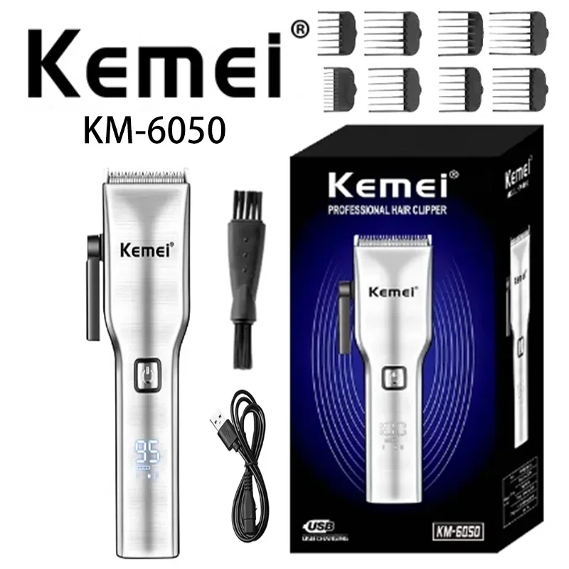 Kemei Km-6050 Multifunction Usb Charging Low Noise Personal Fast Cutting New Design Digital Display Hair Clipper trimmer