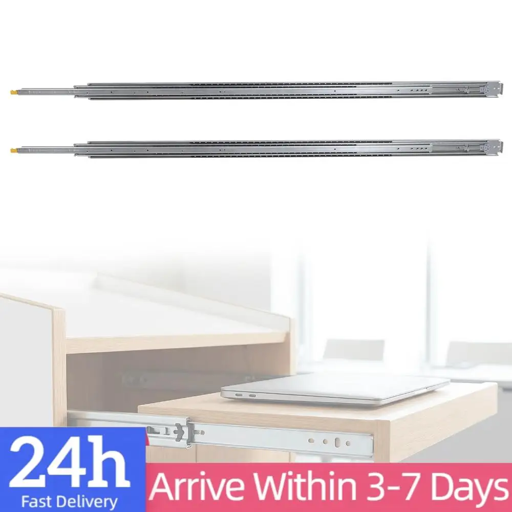 

1 Pair Ball Bearing Drawer Slides 76mm Wide with Lock Quiet Silent Capacity 500 Lb for RV Outdoor Kitchen Camper DIY